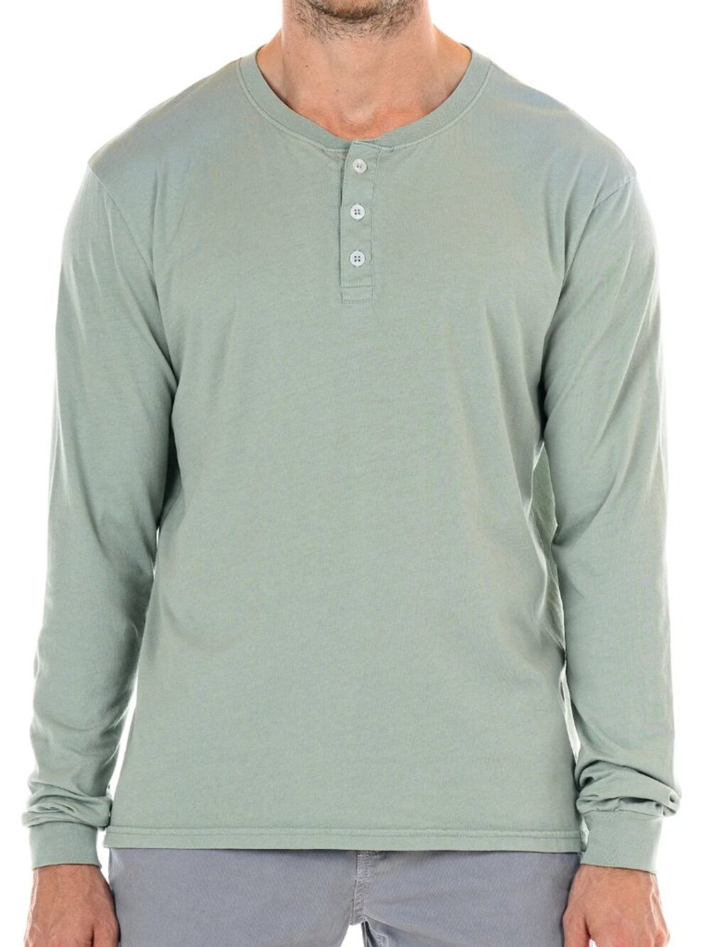 Original Paperbacks Light Green Long Sleeve Henley/20135